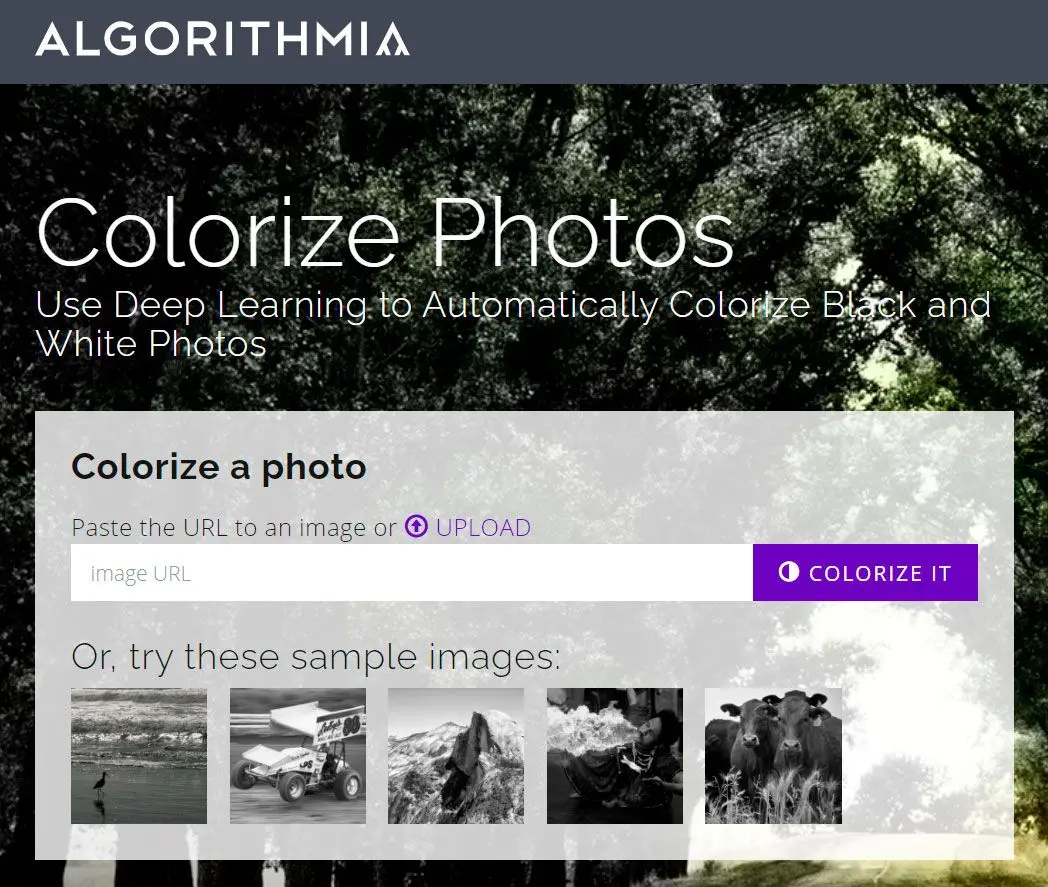 在Algorithmia.com上線上為舊照片上色..