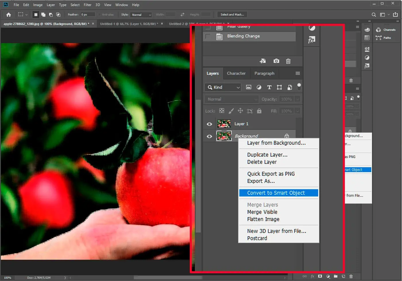 Photoshop 轉換為智慧物件..