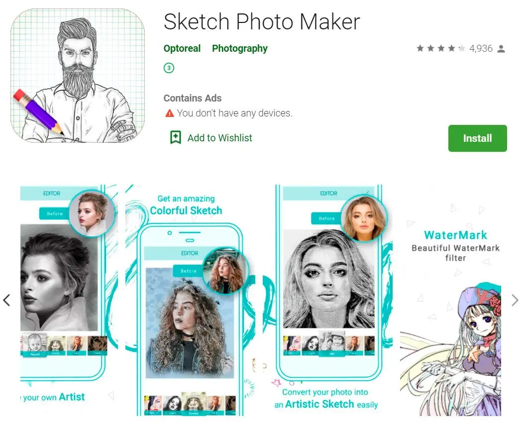 Optoreal Sketch Maker應用程式..