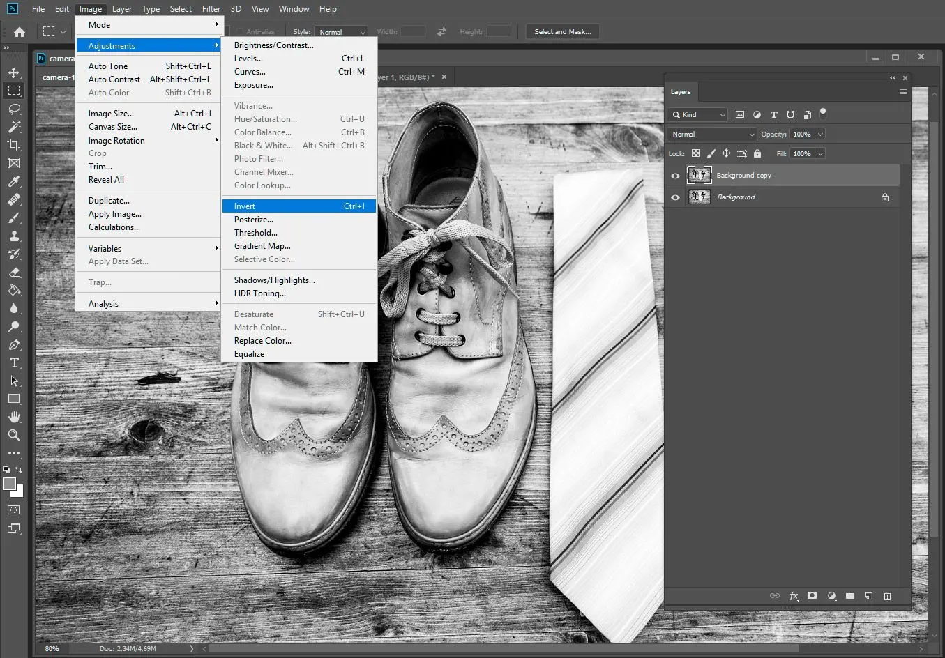 Photoshop 反轉照片..