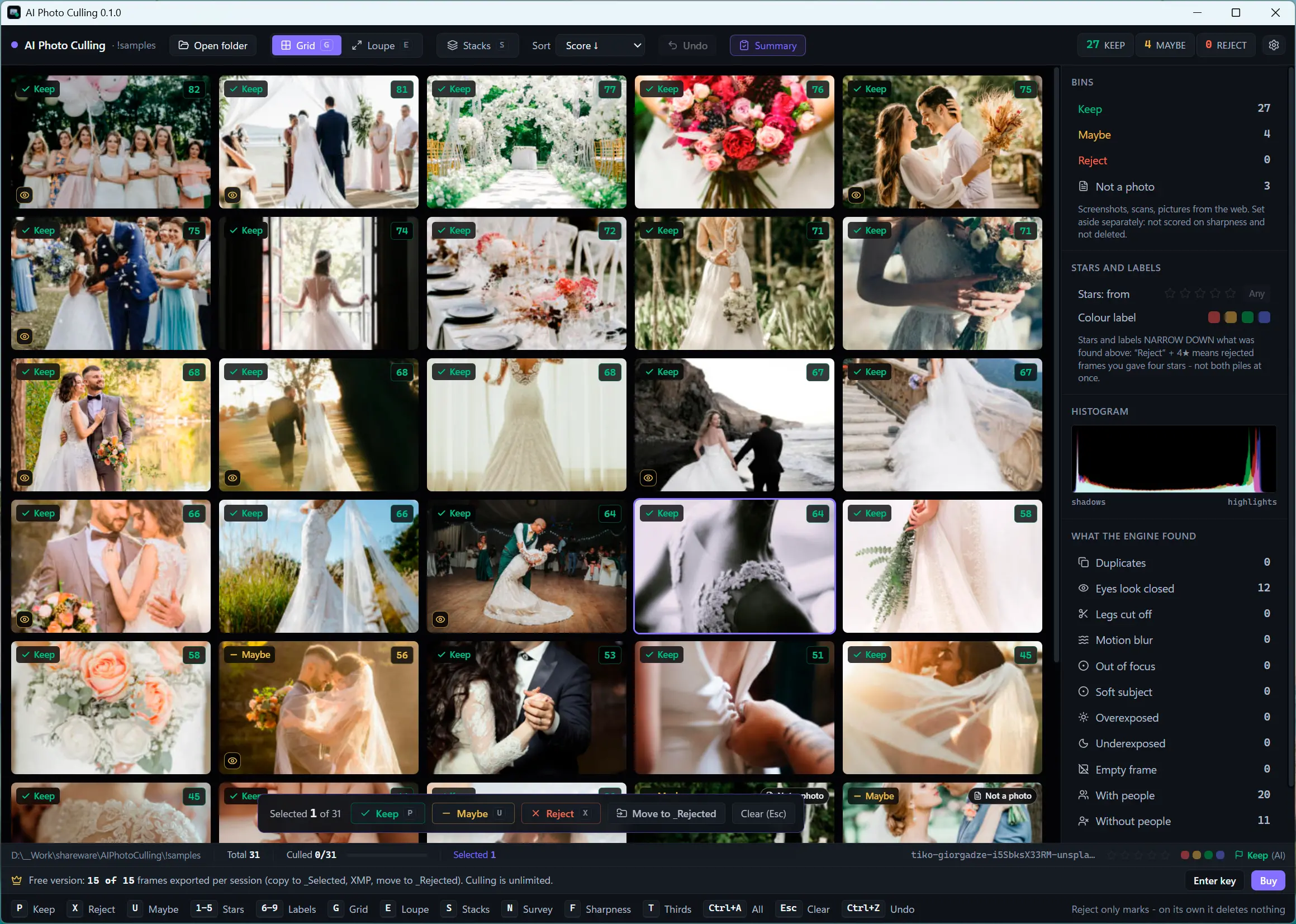 AI Photo Culling 螢幕截圖.
