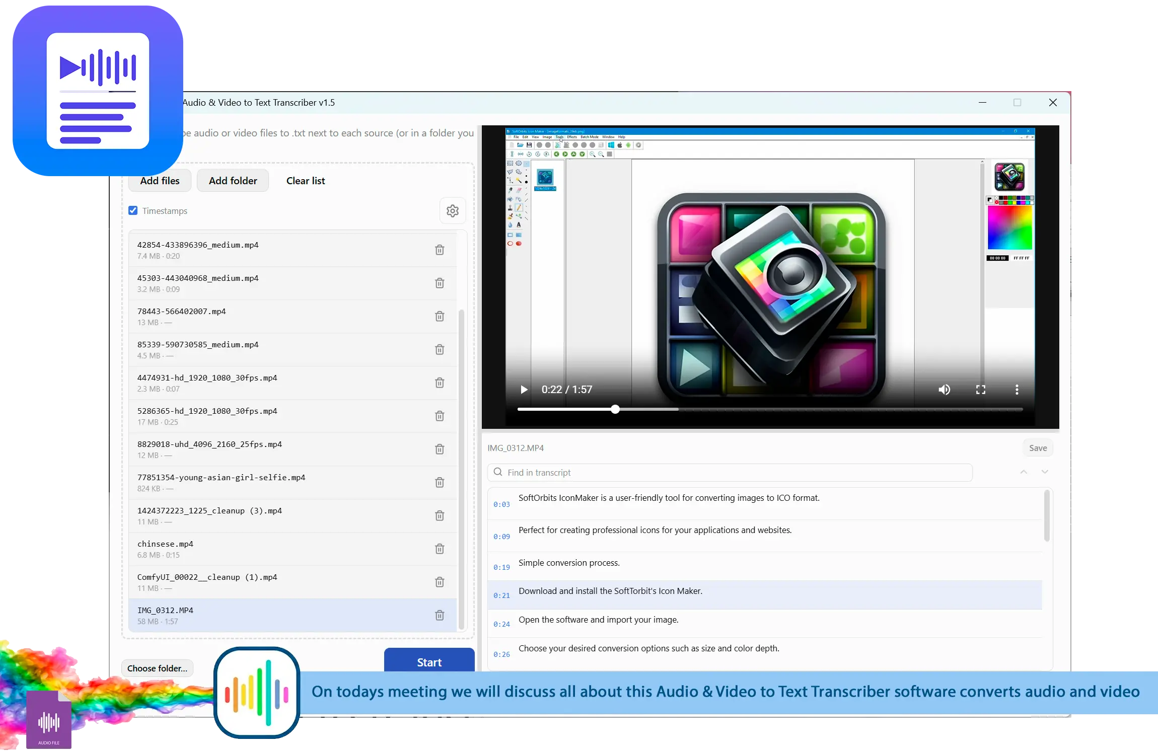 TranscribeIt: Audio & Video to Text Transcriber 螢幕截圖.