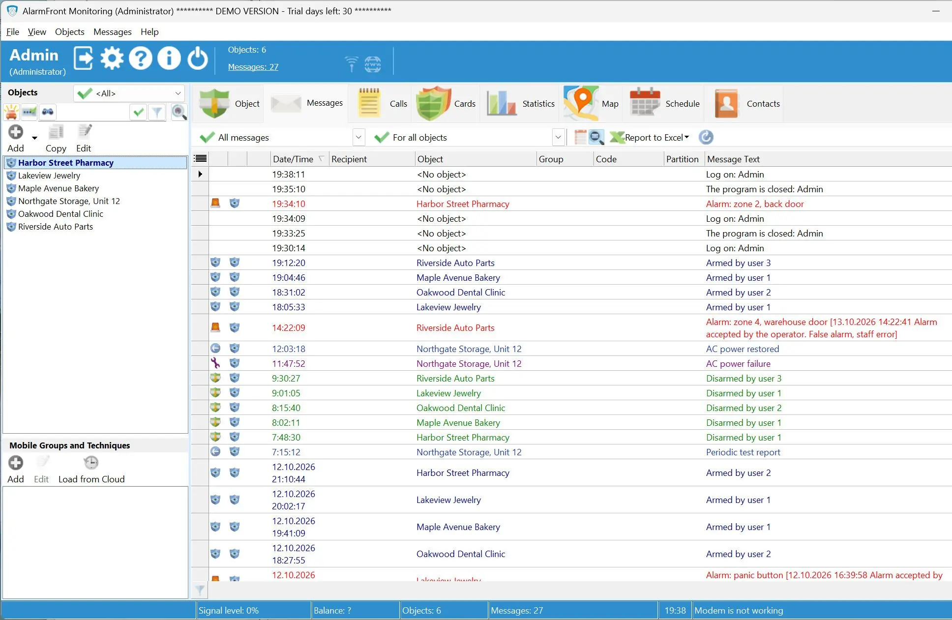 Alarm Front Monitoring 螢幕截圖.