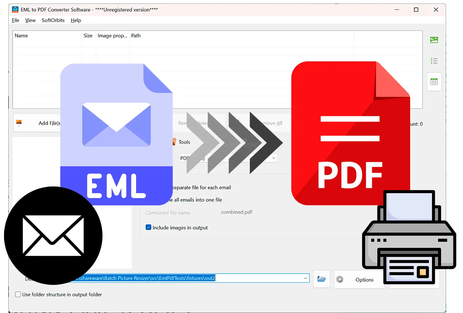輕鬆將 EML 匯出為可列印的 PDF 或 HTML。.