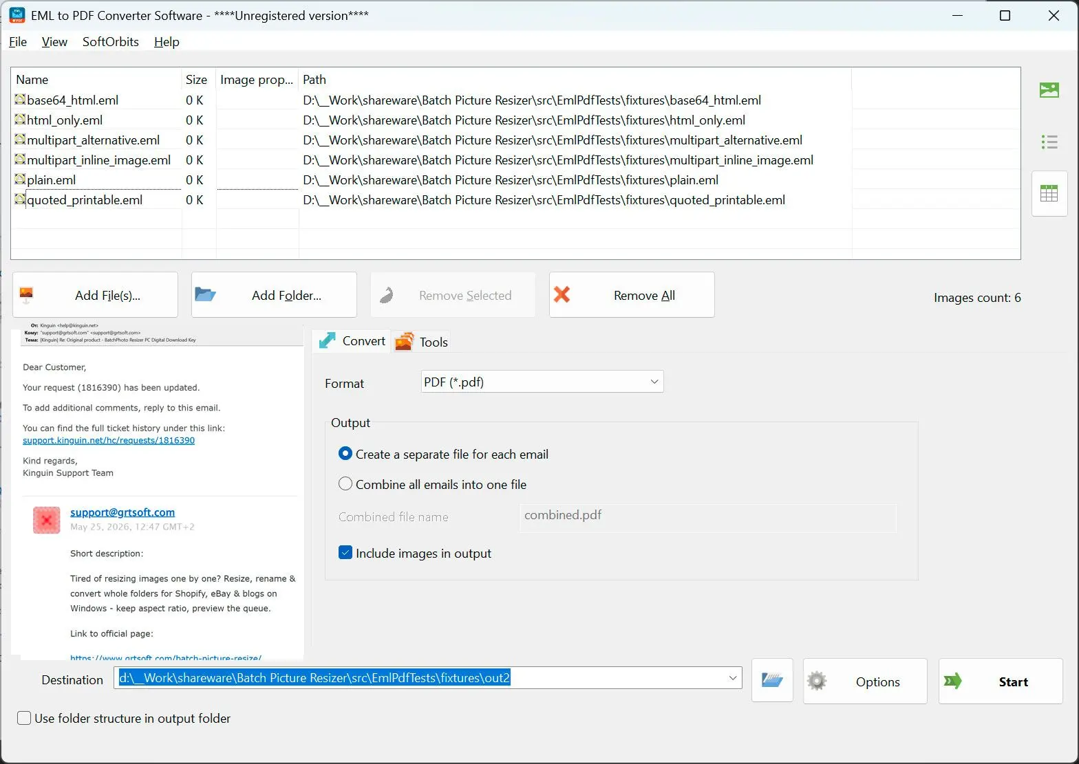 EML to PDF Converter Software 螢幕截圖.