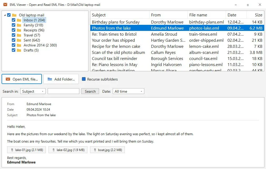 EML Viewer - Open and Read EML Files 螢幕截圖.