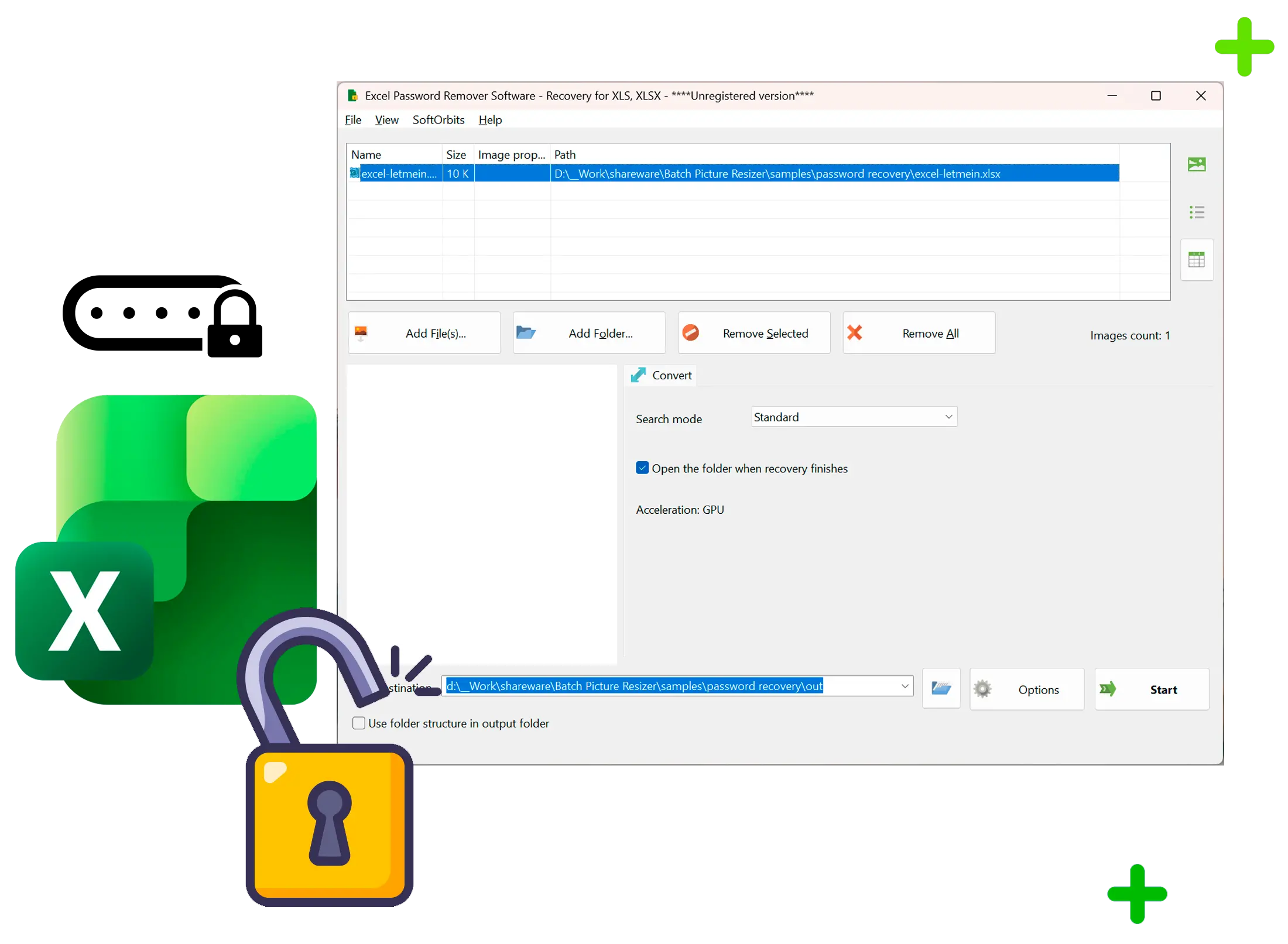 Excel Password Recovery 螢幕截圖.