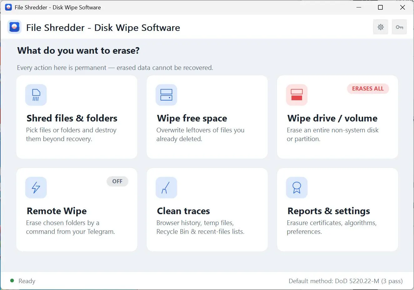 File Shredder - Disk Wipe Software 螢幕截圖.