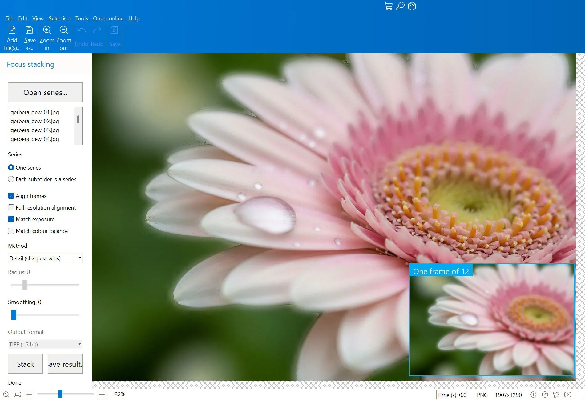 Focus Stacking Software 螢幕截圖.