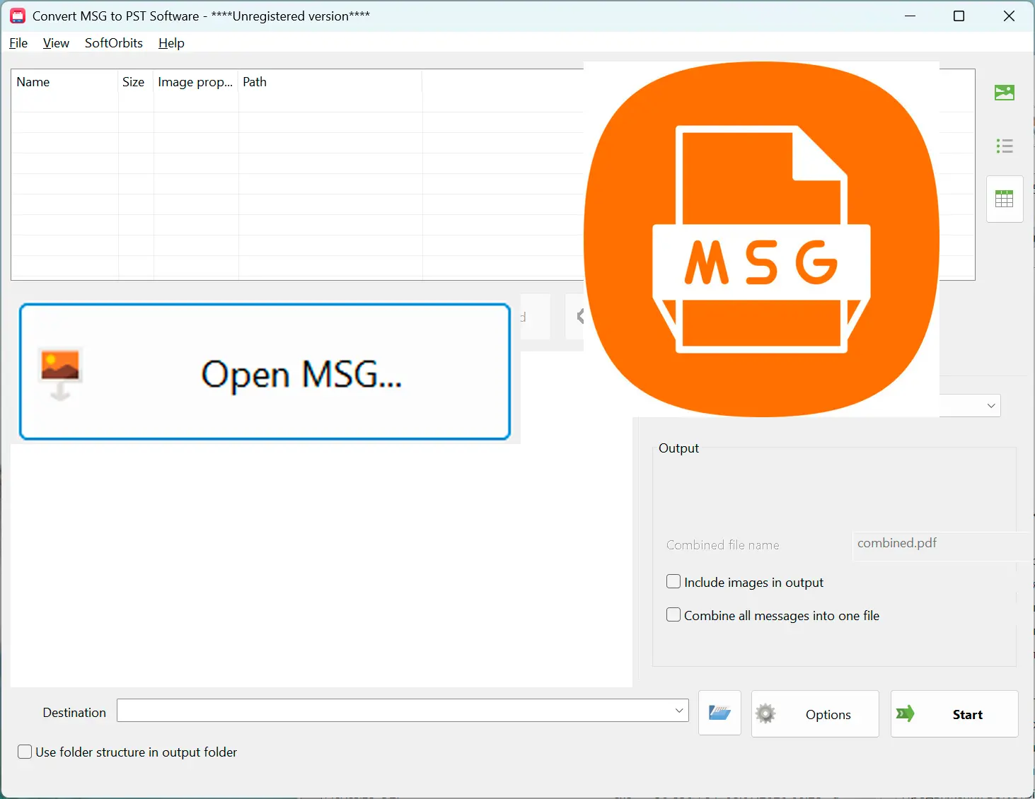 新增您的 MSG 檔案.