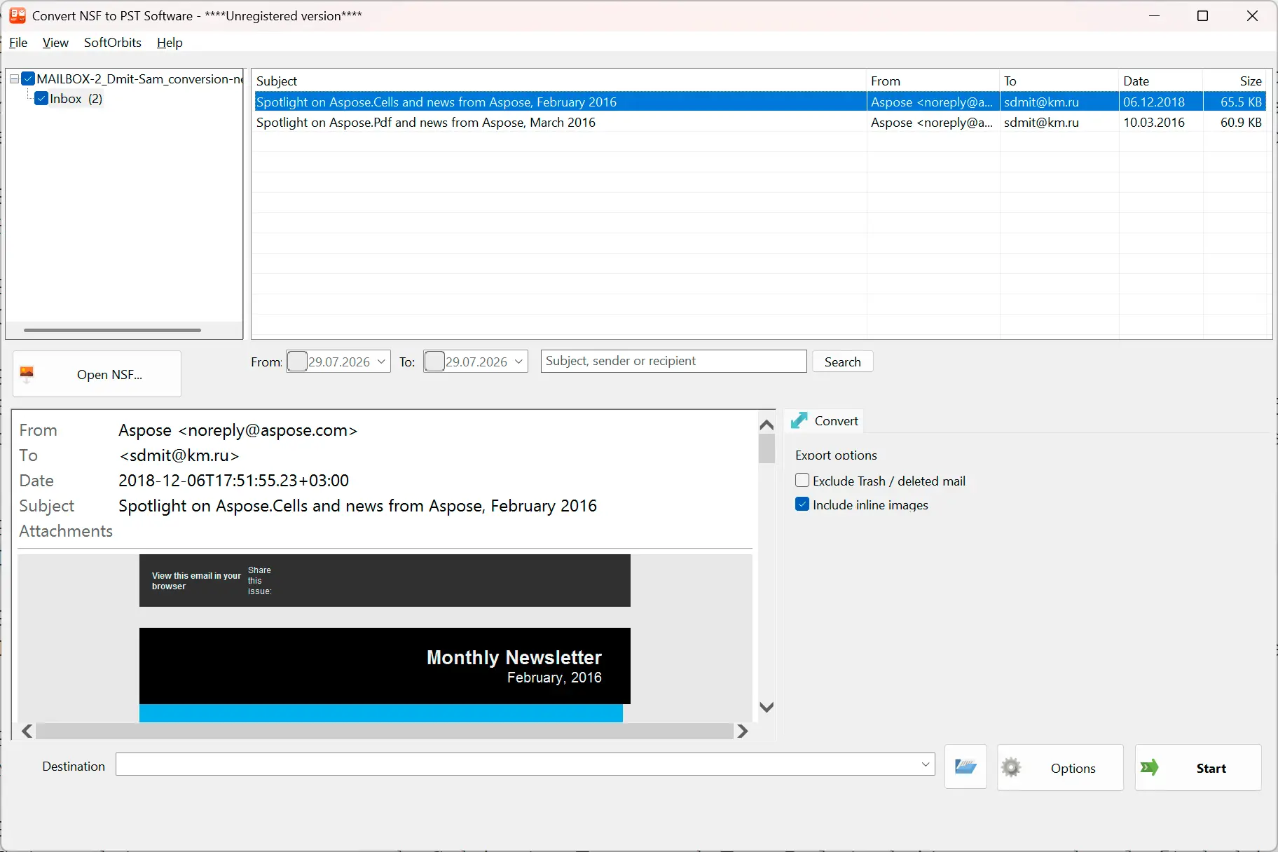 NSF to PST Converter 螢幕截圖.
