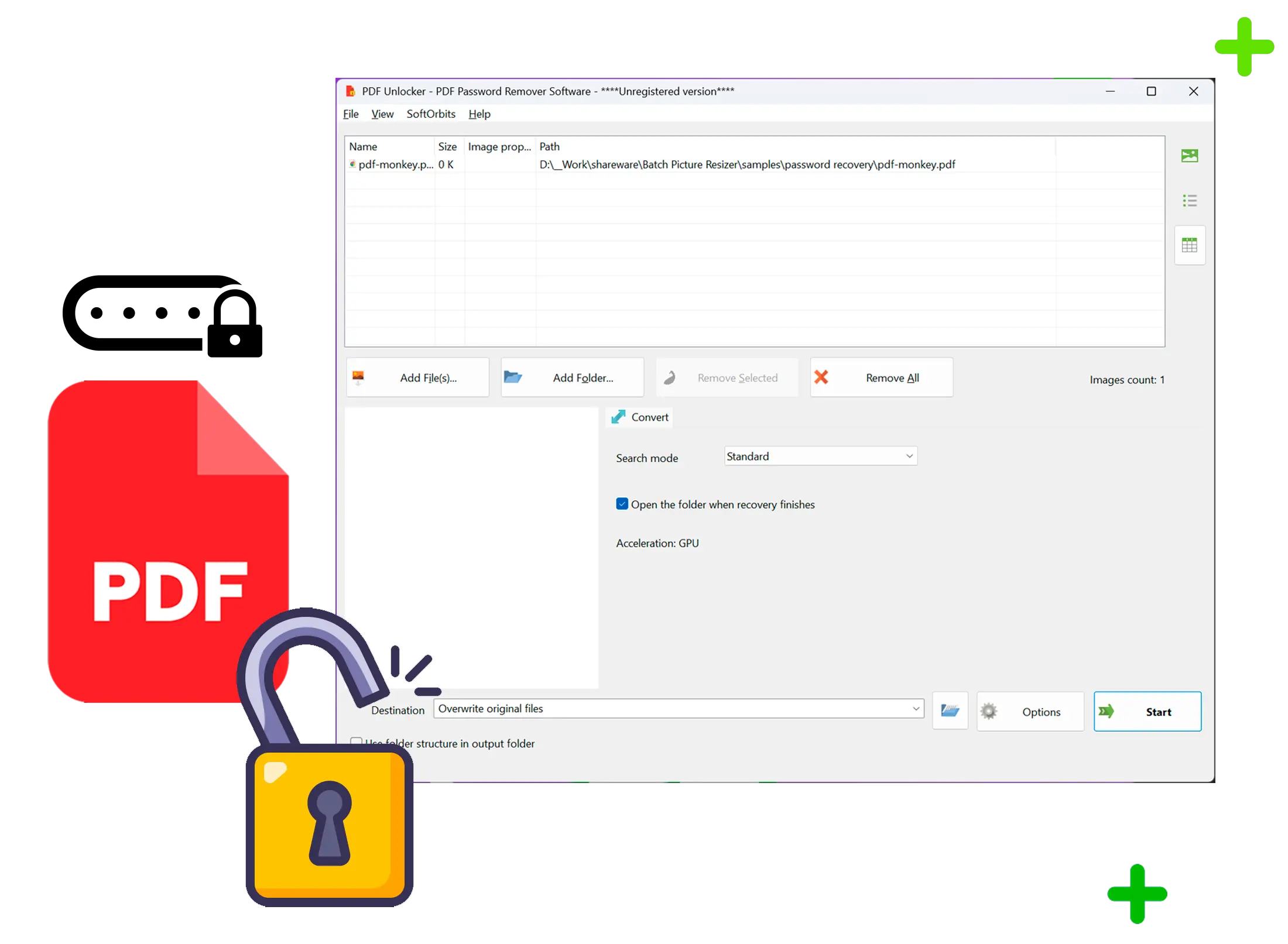 PDF Password Recovery 螢幕截圖.