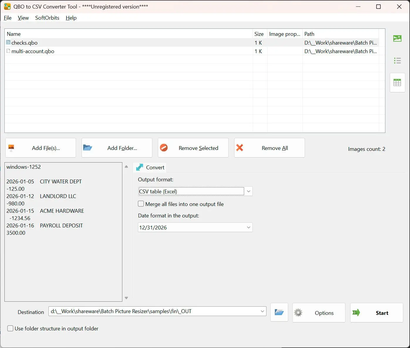 QBO to PDF Converter 螢幕截圖.