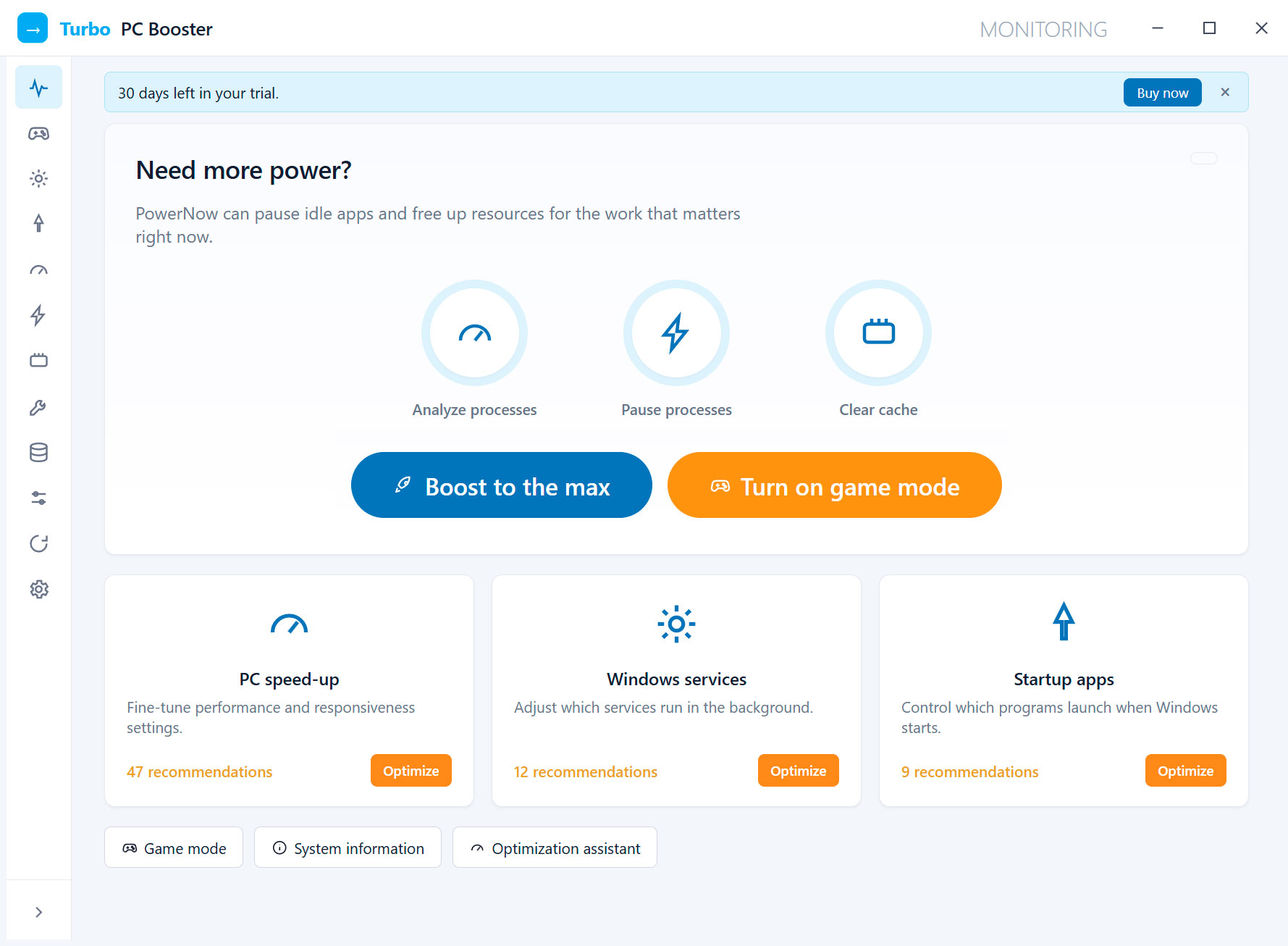 Turbo PC Optimizer 螢幕截圖 